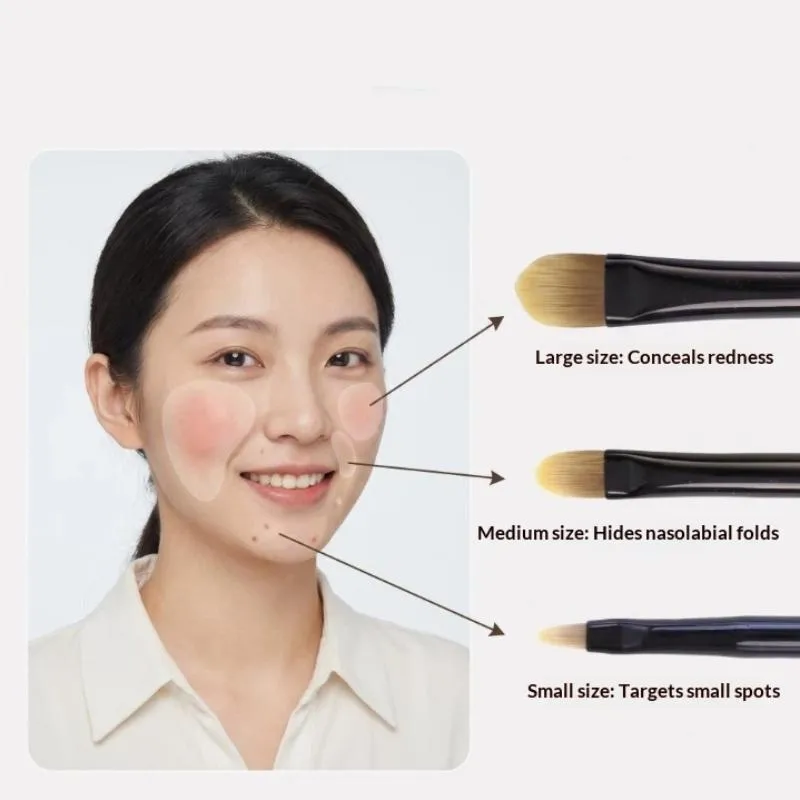 1/3 pièces pinceau correcteur de fond de teint Ultra-mince pinceaux de maquillage pour le visage pinceaux de Contour outil de maquillage — image 3