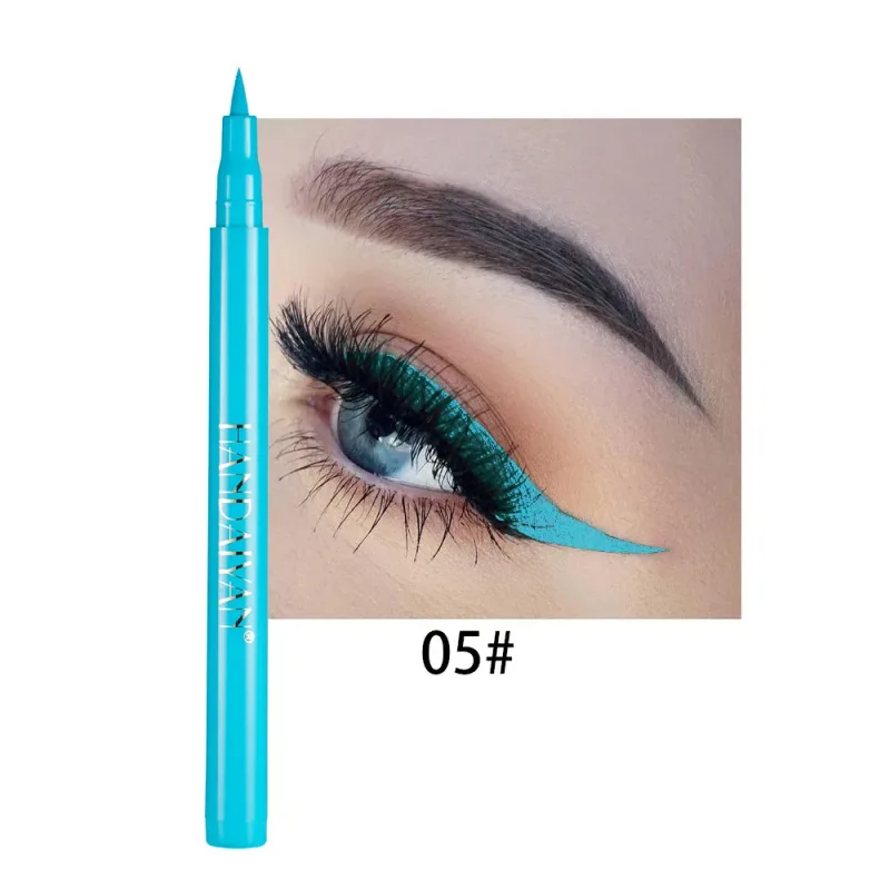 Pensil Eyeliner Putih Matte Cepat Kering Kosmetik Pena Eyeliner Cair Halus Tahan Lama Tahan Air Pena Eyeliner Antinoda — image 14