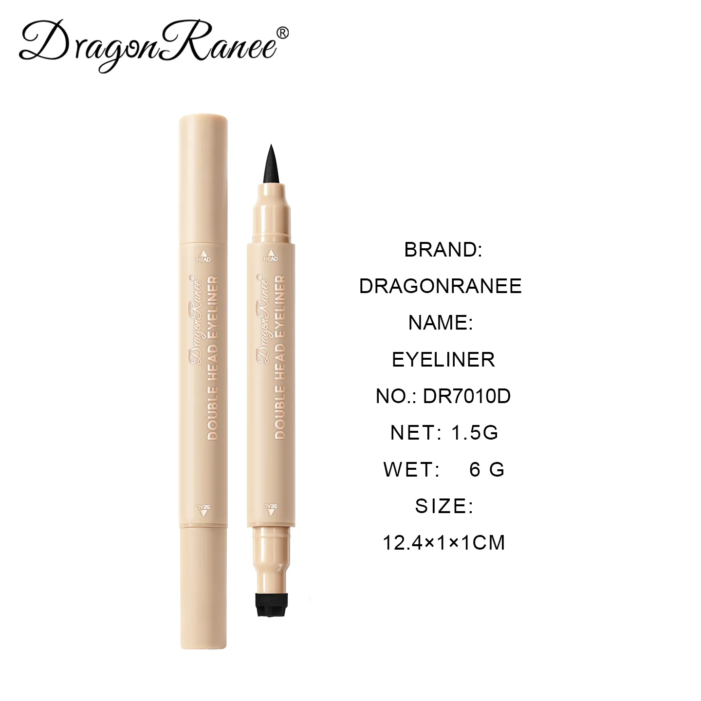 Dobbelt hoved stempel flydende eyeliner Smudsikker hurtigtørrende vandtæt 2 i 1 farverig kærlighedsstjerne sommerfugl øjenlinje blyant makeup