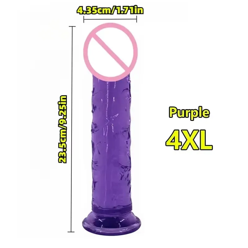 Super Cheap 7 Sizes 5 Colors Realistic Soft Jelly Dildo Suction Cup Adult Sex Toy for Women and Men Vaginal and Anal Masturbator — image 22
