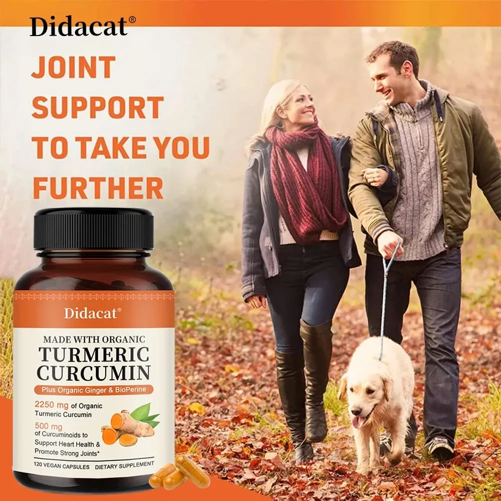 Kurkuma Curcumin Kapsle 2250 mg bylinný extrakt 95 % kurkuminoidy s černým pepřem Silná podpora kloubů