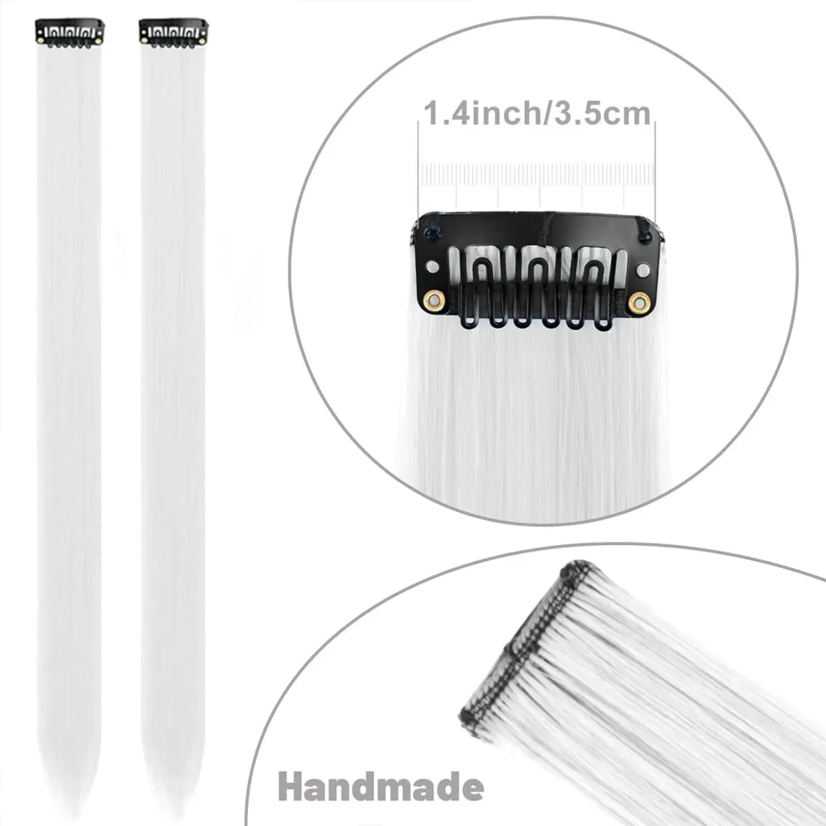 Synthetic 10Pcs colorful Hair Extensions Clip in Colored Party Highlights Extension for Kids Girls Long Straight Hairpiece — image 4