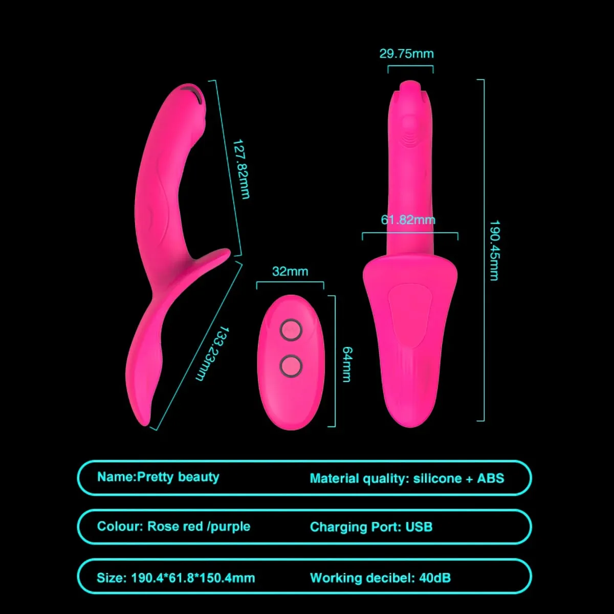 7 ความเร็ว Wearable Double Vibrators สำหรับผู้หญิงเลสเบี้ยน USB ชาร์จสายหนังไม่มีสายหนัง Dildo หญิงผู้ใหญ่ของเล่น — image 2