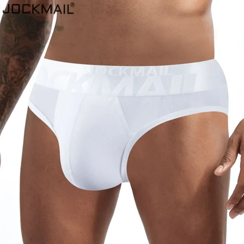 Jockmail Sexy Men's Underwear Briefs Cotton Low Rise Underpant Net yarn Lace, Breathable Summer Shorts calzoncillos hombre slip — image 4