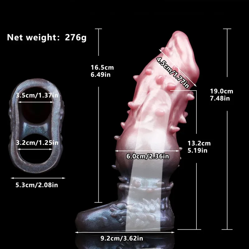 7.2in สมจริงอวัยวะเพศชาย Reusable อวัยวะเพศชายกับแหวนซิลิโคนอวัยวะเพศชาย Enlarger ชายผู้ใหญ่ของเล่นสำหรับชาย — image 12
