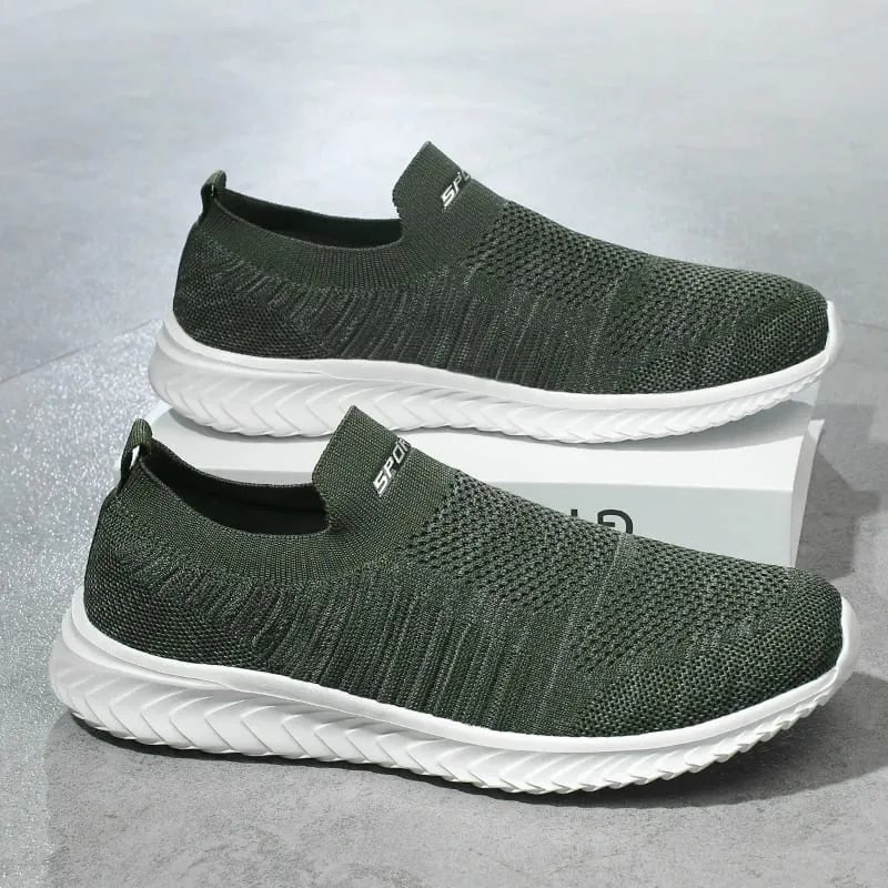 Uomini Vulcanize Scarpe Maglia Scarpe Da Uomo Leggere E Comode Scarpe Da Ginnastica da uomo 2025 Moda Autunno Slip on Appartamenti Scarpe Mocassini Maschili — image 15