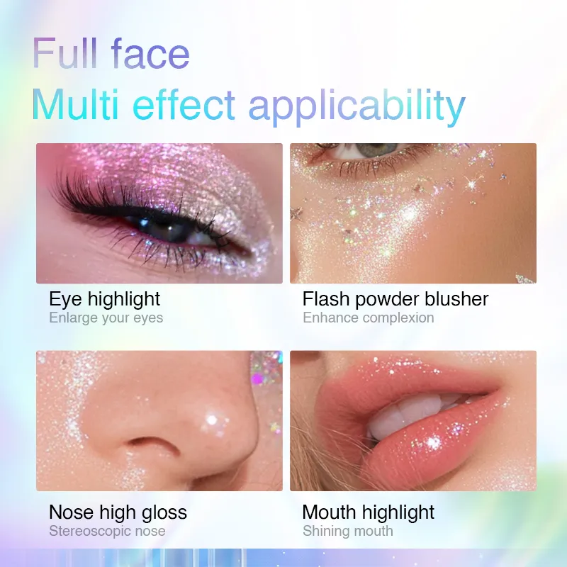 Sombra líquida camaleão polarizada, brilho brilhante, longa duração, à prova d'água, multiuso, destaque para os olhos, blush, maquiagem — image 6