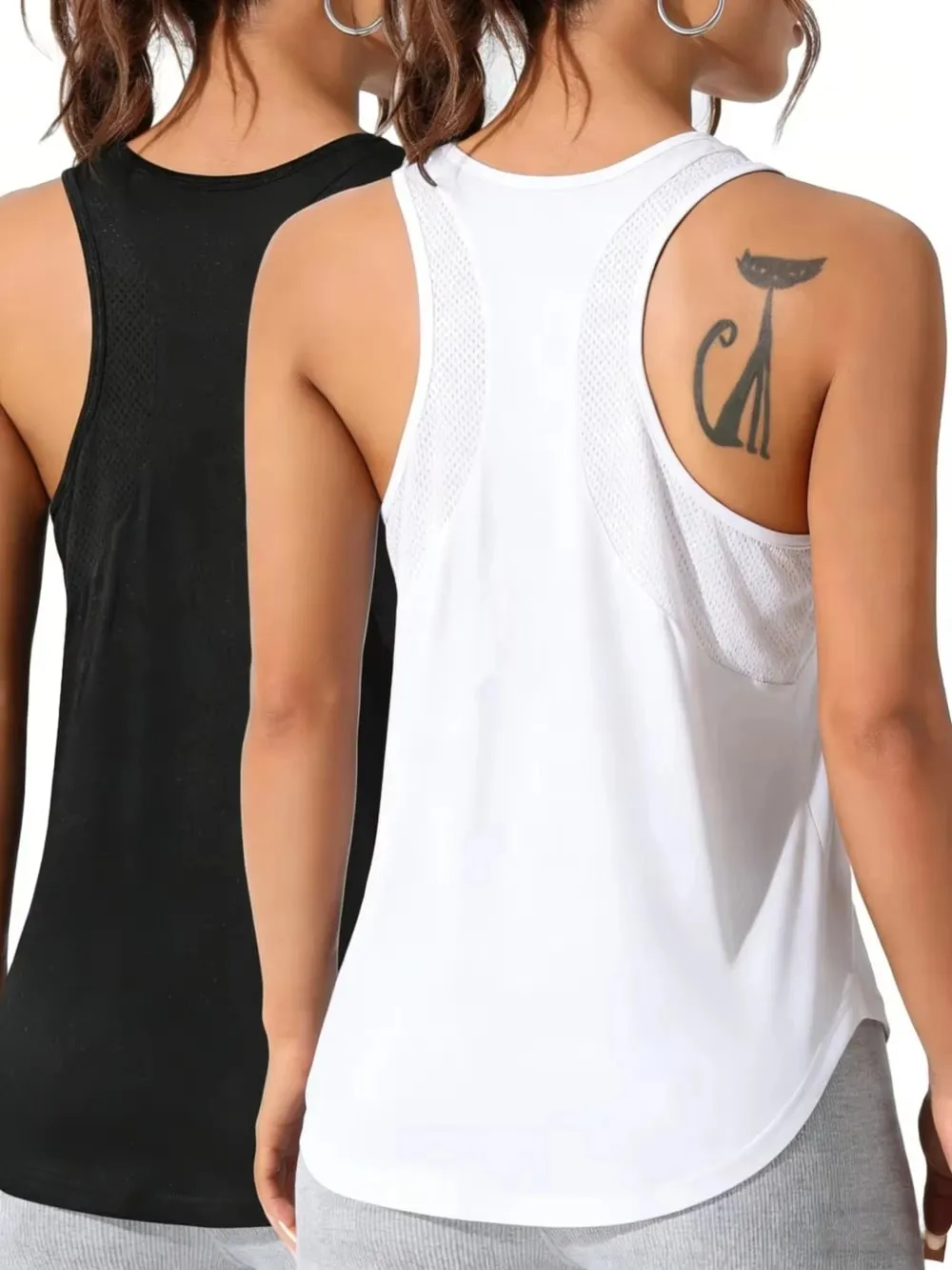 Hauts sans manche pour femmes, couleur unie, séchage rapide, gilet de sport d'été, ample, respirant, doux, vêtements de plein air, débardeur basique pour femmes — image 13