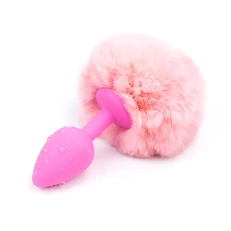 Slicone Butt Plug Behåret Bunny Tail Kanin Hale Glat Anal Plug Cosplay Sødt sexlegetøj til kvinder Erotisk voksenlegetøj Sexprodukter
