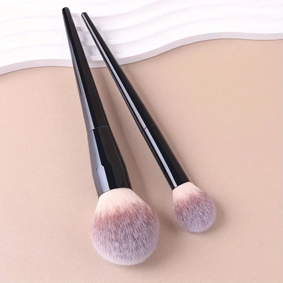 2 stk professionelt makeup børstesæt blød nylon børster ansigtsbørster til Foundation Blush Powder Contour Highlighter & Eyesh — image 2