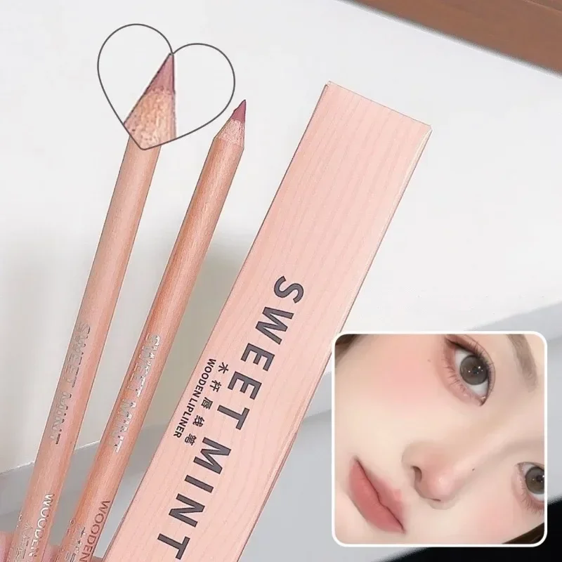 Bean Paste Pink Lip Liner ปากกา Professional Lip Liner ดินสอ Velvet Matte Lip Non-stick Cup Nude ลิปสติกปากกา Contour Line แต่งหน้า — image 6