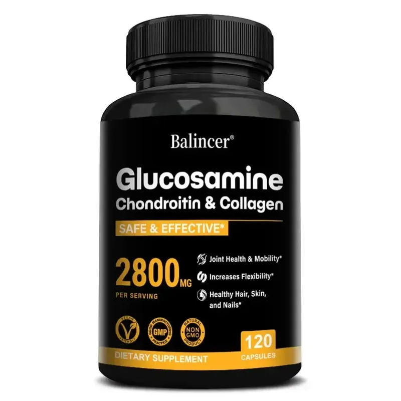 Glucosamin Chondroitin MSM Kapsler Ledstøttetilskud Støtte Bruskfleksibilitet Knoglestyrke & hår Hud Negle