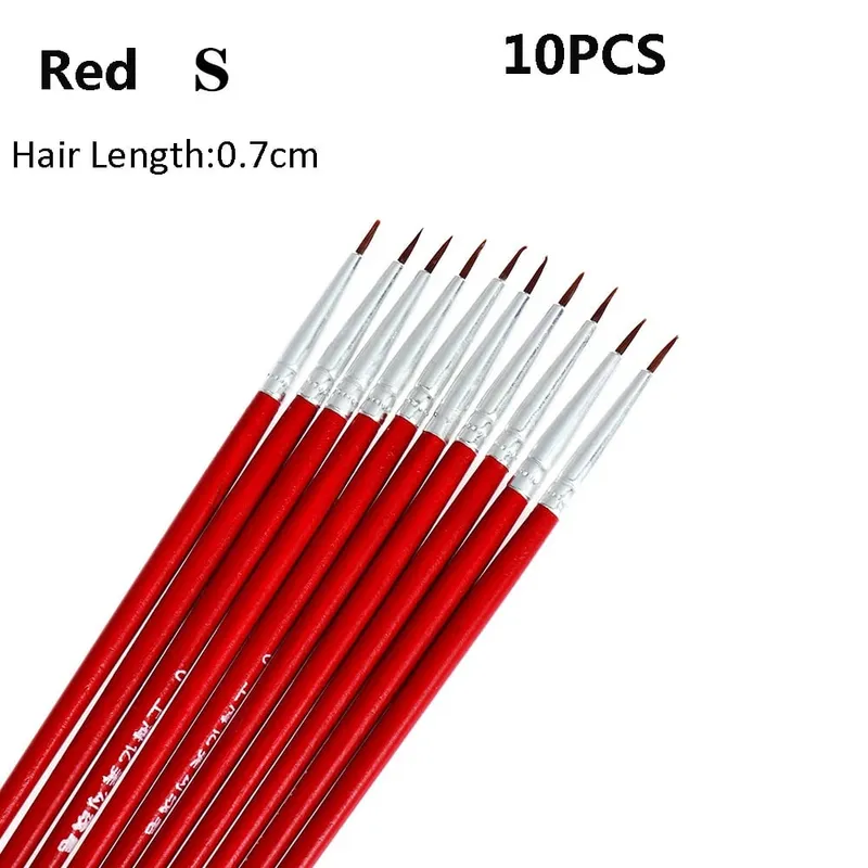 10Pcs 좋은 손으로 그린 얇은 후크 라인 펜 드로잉 아트 펜 나일론 브러쉬 메이크업 아이 라이너 펜 세부 브러쉬 화장품 미술 용품 — image 13