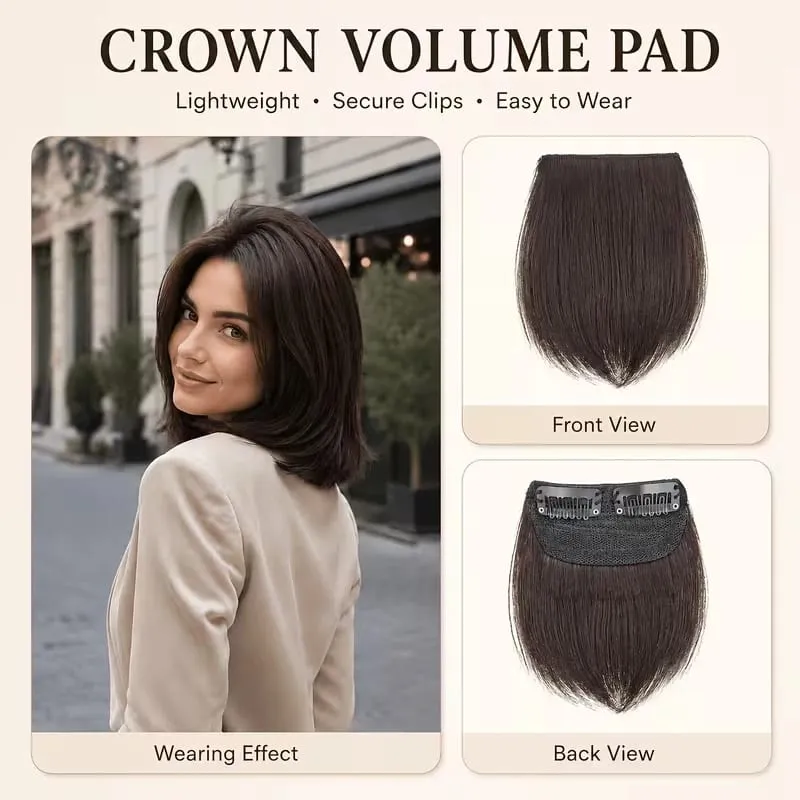 Extension capillaire synthétique courte et lisse de 10cm, 2 pièces, postiche en Fiber de forme de tête changeante pour femmes, usage quotidien — image 10