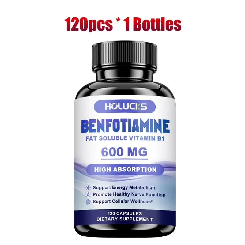 Benfotiamin-Ergänzungsmittel mit hoher Absorption von Vitamin B1 unterstützt gesunde Nerven, Glukosestoffwechsel und antioxidative Abwehr