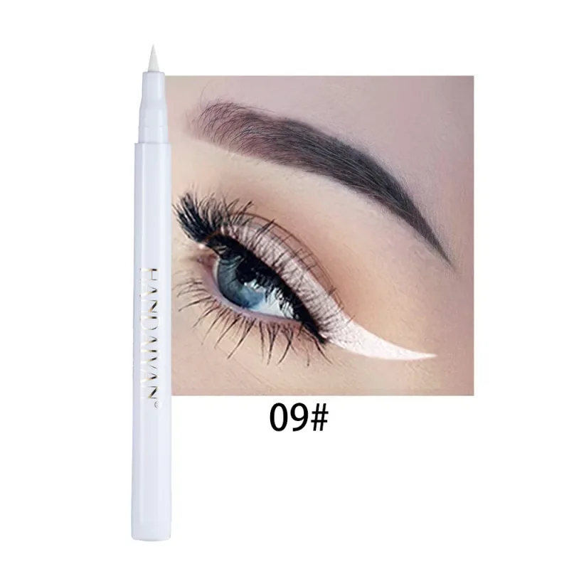 Pensil Eyeliner Putih Matte Cepat Kering Kosmetik Pena Eyeliner Cair Halus Tahan Lama Tahan Air Pena Eyeliner Antinoda