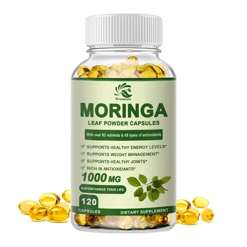 Greensure Moringa Oleifera 1000 mg Kapseln Extra Potenz 50:1 Extrakt Energetisierendes Antioxidans 60/120 Vegetarische Kapseln