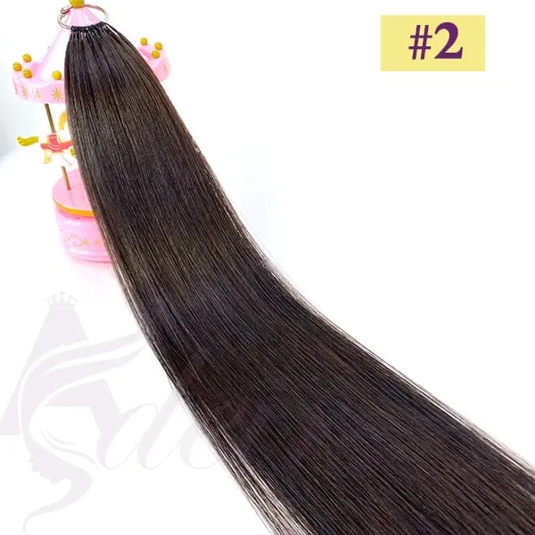 Nouveau Extensions de cheveux en plumes Double ligne, vrais cheveux naturels naturels, Microring, couleur marron blond, lisses, — image 8