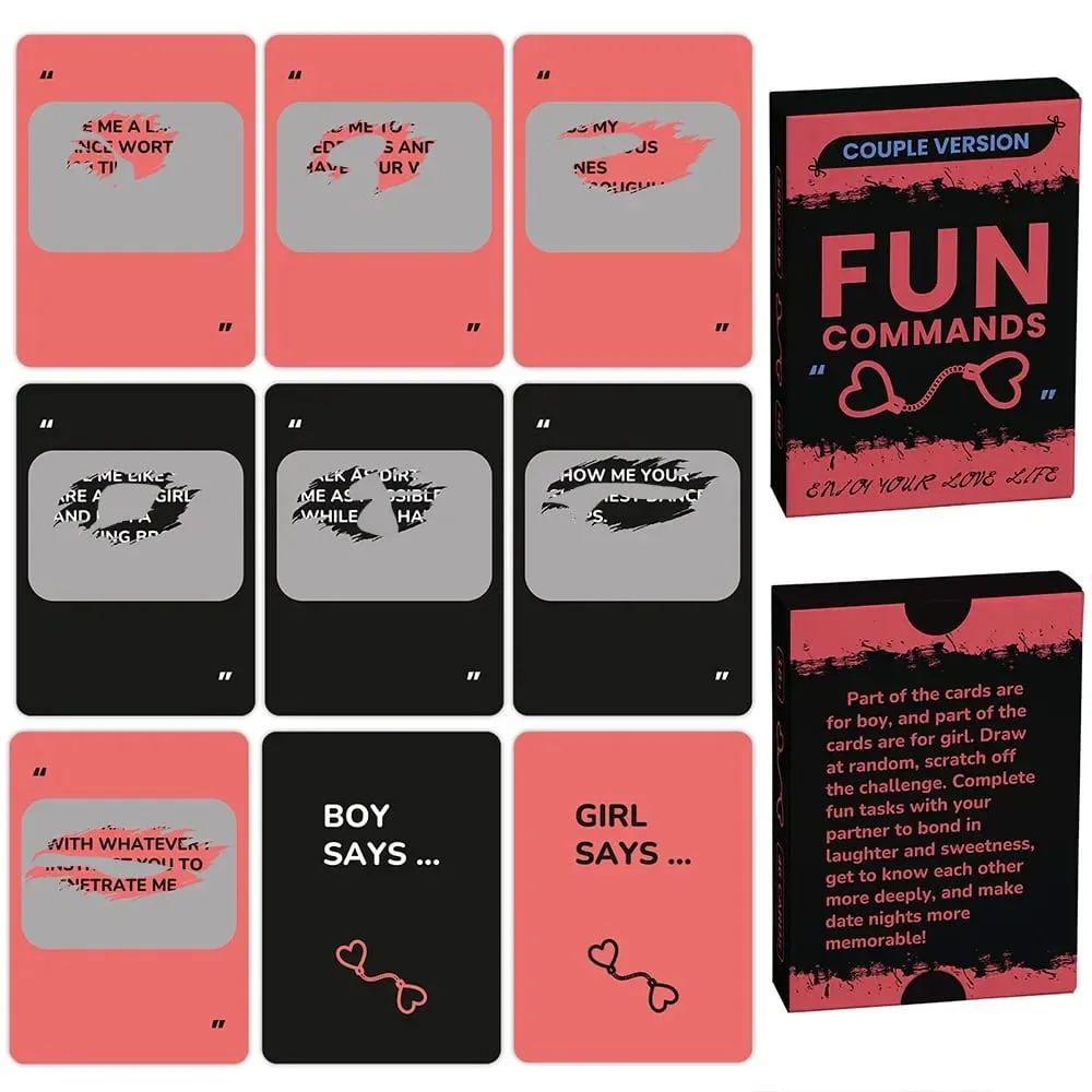 Cartes à gratter pour adultes Fun Commands pour couples – 46 défis et jeux sexy – Cadeau romantique pour un anniversaire, la Saint-Valentin
