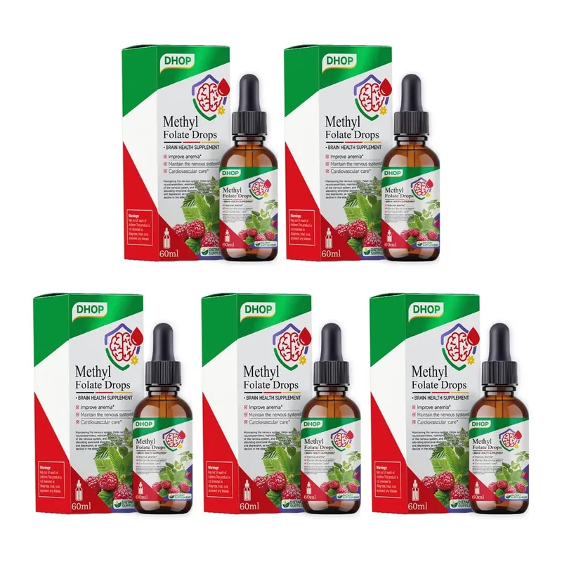Methyl Folate Drops Liquid with Folate and Vitamin B12 Supports Brain Health for Nervous System Care - 120 Servings — image 11