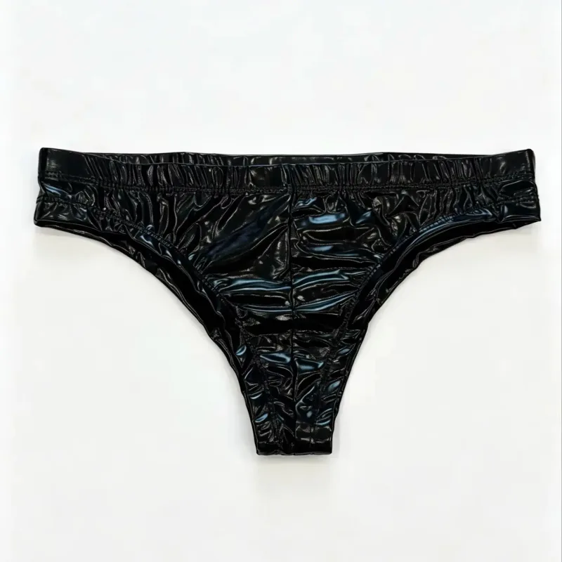 Intimo triangolare in pelle PU da uomo 1 pezzo, intimo sexy triangolare, fitness boxe, adatto per feste in costume, regalo dolce 3256811476168708