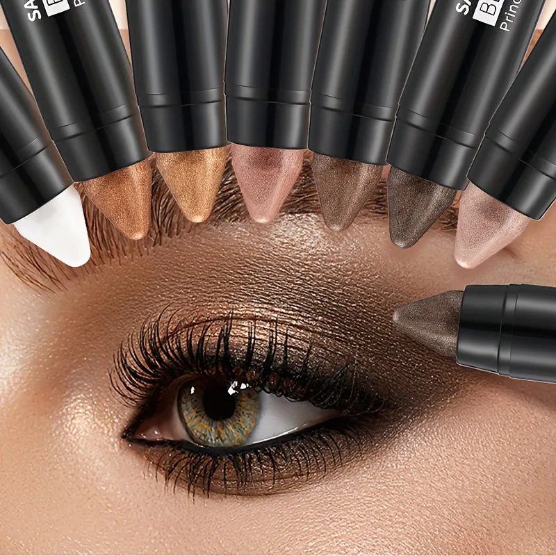 7-color waterproof eye shadow stick pearlescent matte treatment to create a natural and lasting eye makeup flash. — image 3