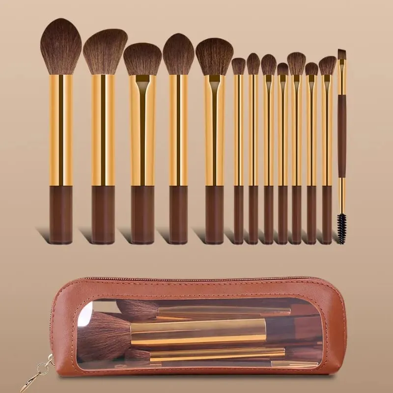 Bộ Cọ Trang Điểm Chuyên Nghiệp 13 Chiếc 13 Cọ Có Độ Chính Xác Cao Với Túi Bảo Quản Di Động Đựng Mỹ Phẩm Dụng Cụ Trộn Kem Nền — image 1