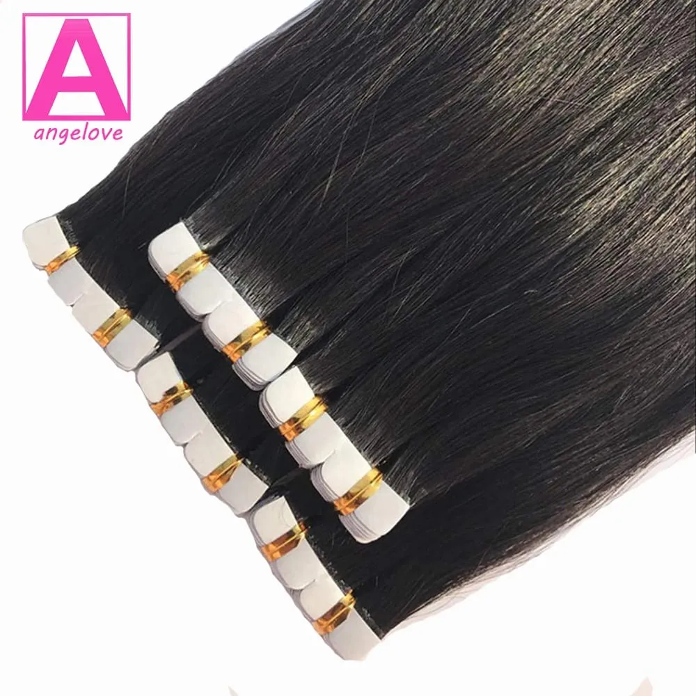 ตรง MINI เทปต่อผมมนุษย์ไม่มีรอยต่อ MINI เทปธรรมชาติ 100% ที่มองไม่เห็นกาวเทป INS สำหรับผู้หญิง 26 นิ้ว — image 2