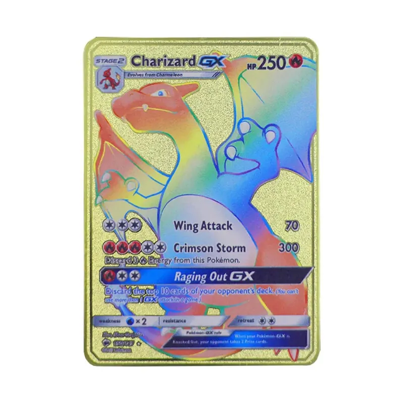 2025 NEU Pokemon Metallkarte 10000 Punkte Arceus Glurak Superkarte Golden English Mewtwo Vmax GX EX Anime Collection Cards Gif — image 16
