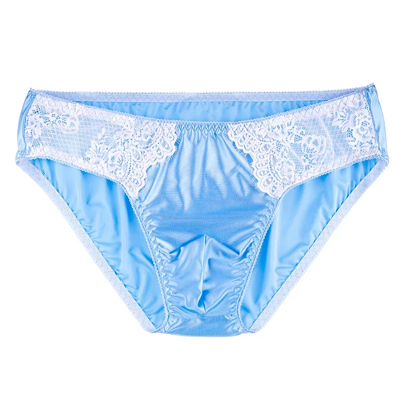 Slip Sexy pour hommes, confortable, sain, élastique, pochette souple, taille moyenne, sous-vêtements purs, dentelle brillante, sous-vêtements gai — image 11