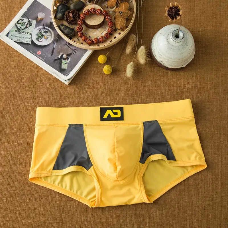 Ropa interior de seda de leche de ángulo plano para hombre, bóxers de talle bajo, cómodos y agradables para la piel, transpirables, suaves como la seda, de secado rápido — image 9
