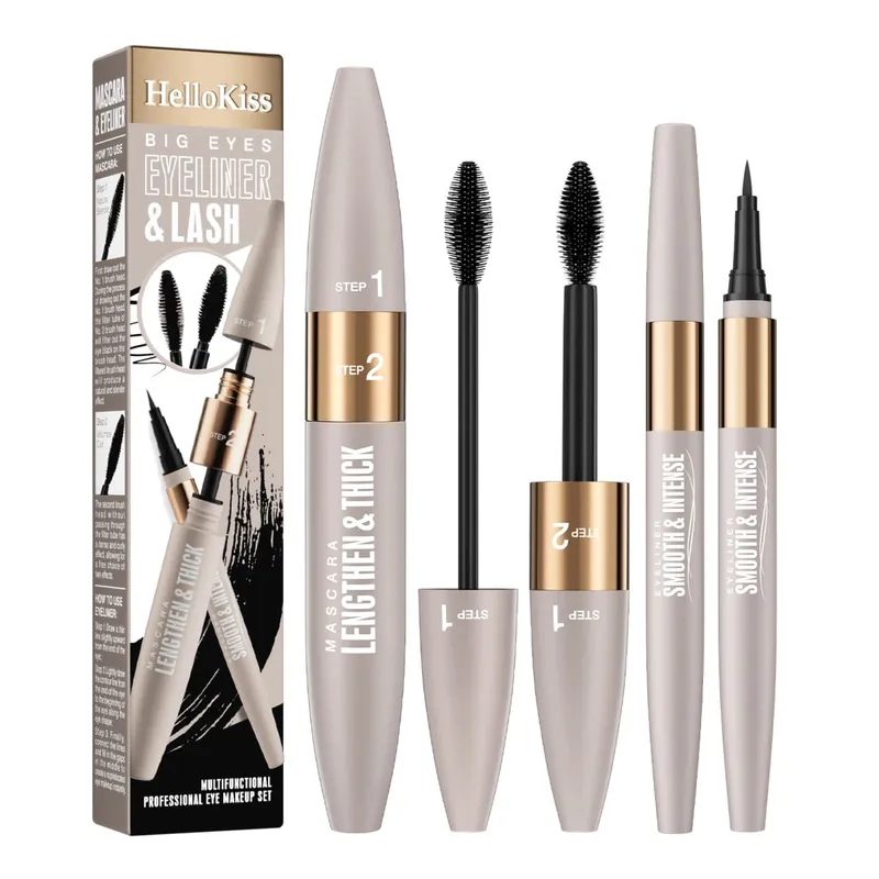 Eyeliner resistente all'acqua e al sudore, a prova di sbavature, mascara allungante e ispessente, set combinato mascara e eyeliner — image 3