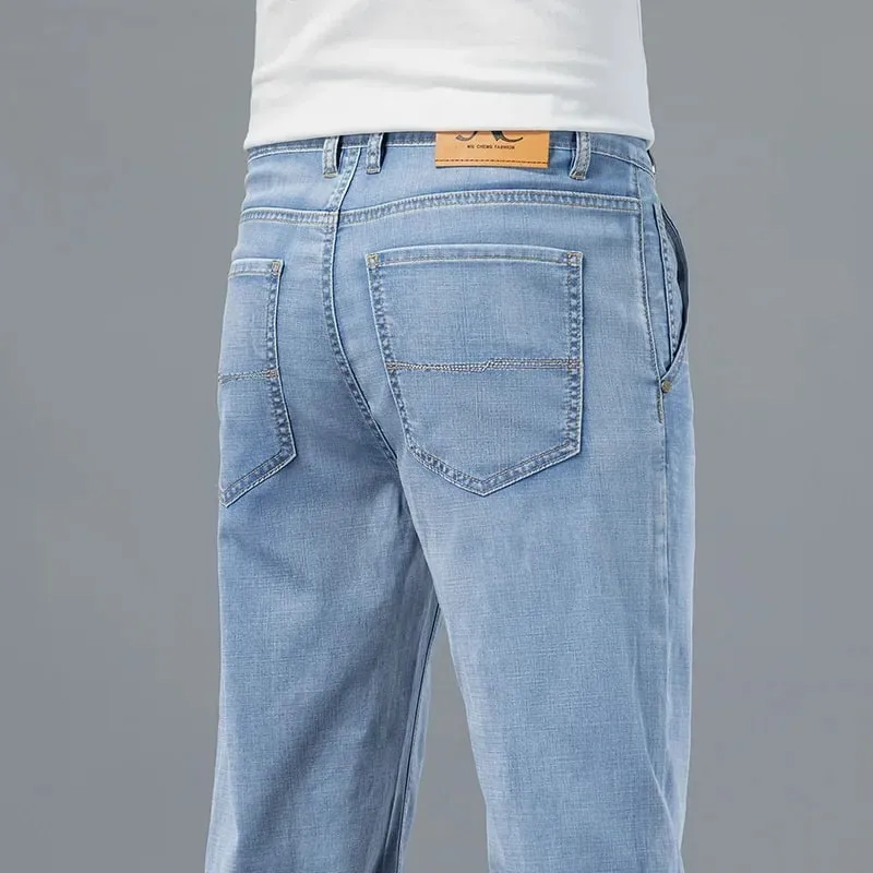 Jean Ultra-fin pour hommes, en tissu Lyocell, drapé doux, ample, droit, pantalon Denim décontracté, pantalon de rue à jambes larges, nouvelle collection été 2026 — image 7