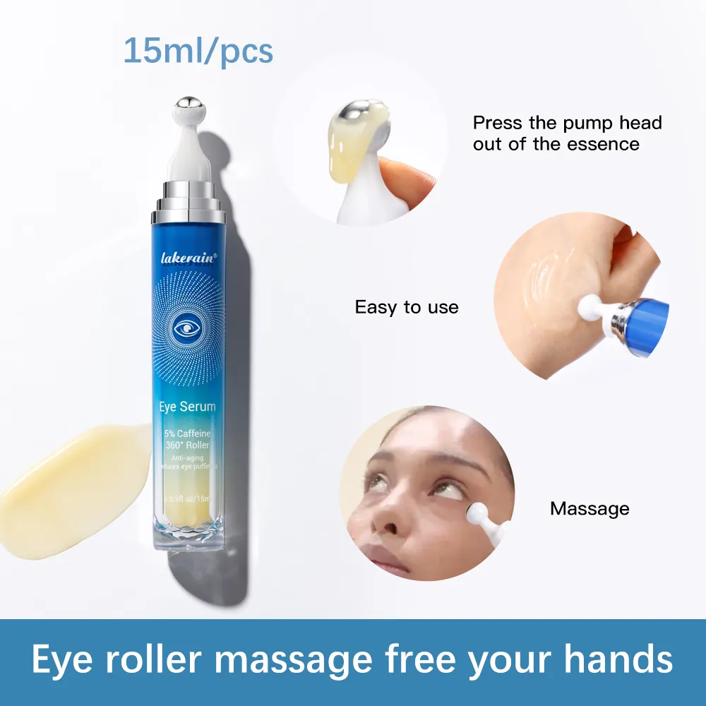 เซรั่มบำรุงรอบดวงตาคาเฟอีน 5% พร้อมลูกนวด 360 ° Under Eye Roller Cream สำหรับความหมองคล้ำและอาการบวมลดริ้วรอยริ้วรอย — image 5