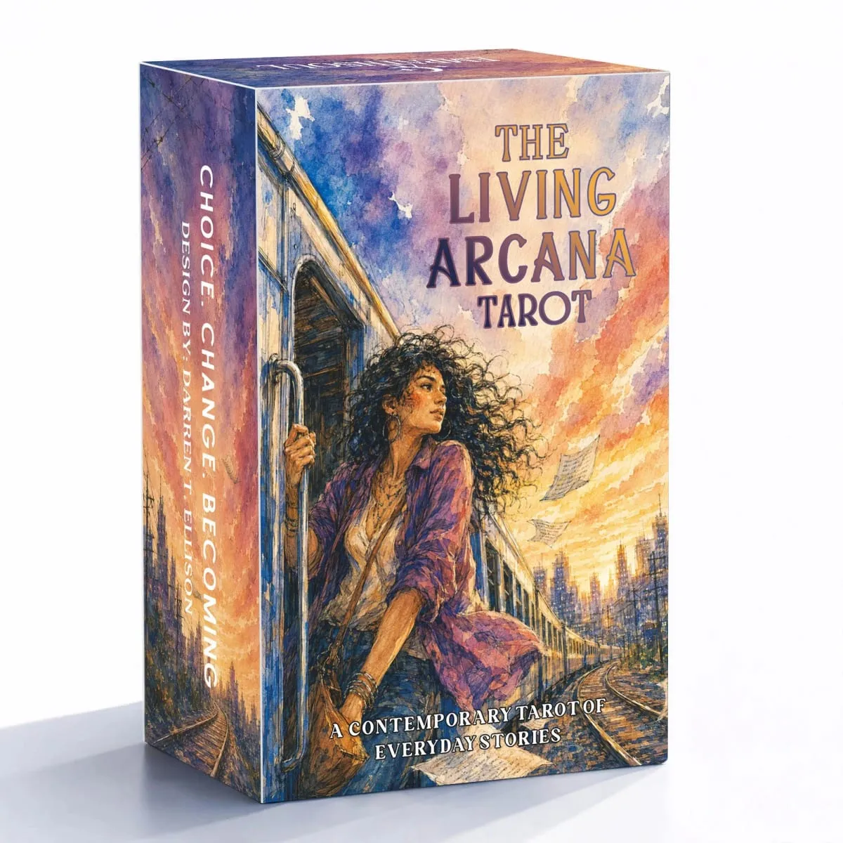78-Card Living Arcana Tarot Deck 13x8 ซม. รวมคู่มือกระดาษสำรวจรูปแบบโบราณในชุดการ์ดเกม Modern Life
