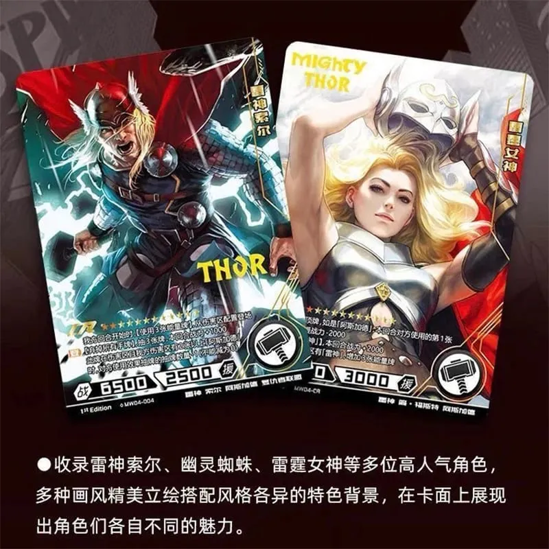 Oryginalna karta Heroes Duel Card wersja konkurencyjna Iron Man Thor Captain CR America karty kolekcjonerskie zabawki — image 3