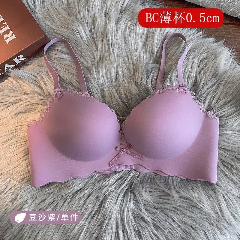 セクシーDrahtloses, nahtloses BH-Set für Damen, einteiliger Push-Up-Büstenhalter, kleine Brust, seitliche Unterstützung, Anti-Sag, weiche Damenunterwäsche — image 12