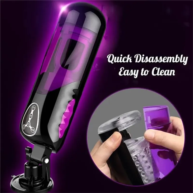 Masturbatore maschile Riscaldamento elettrico a pistone Vibratore automatico 10 tipi di rotazione Telescopico Smart Voice Masturbatori Giocattolo del sesso per gli uomini — image 3
