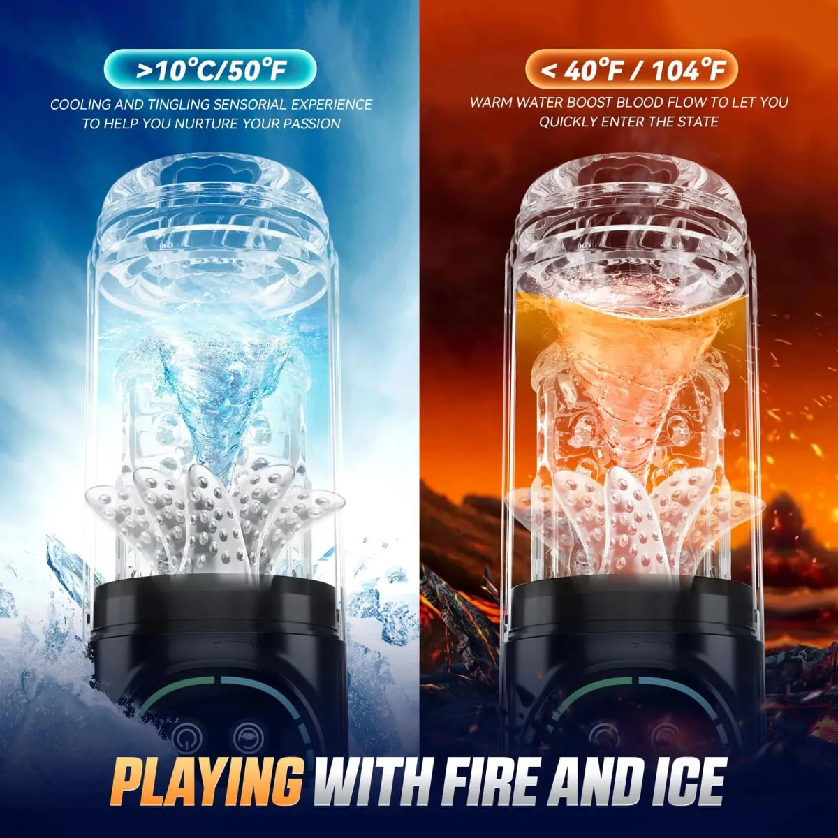 IPX7 LED 자동 남성 자위대 컵 7 회전 핥는 모드 포켓 음모 Stroker 구강 섹스 토이 남성용 — image 4