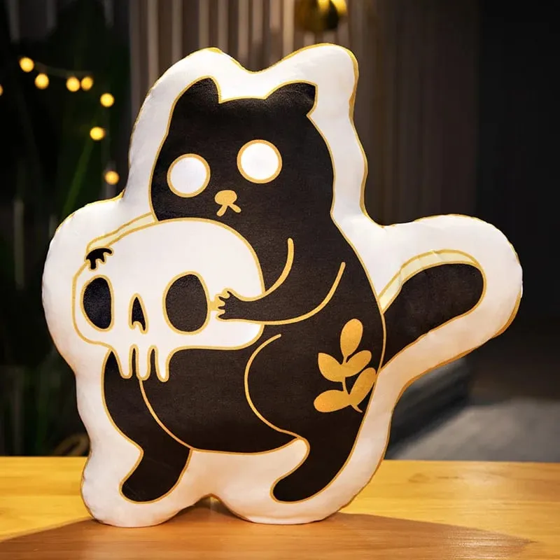 Oreiller doux amusant, fantôme de citrouille, elfes mignons, squelette de mort, chat foncé, décoration de maison Halloween, coussin de canapé, jouets de sieste, 30CM — image 11