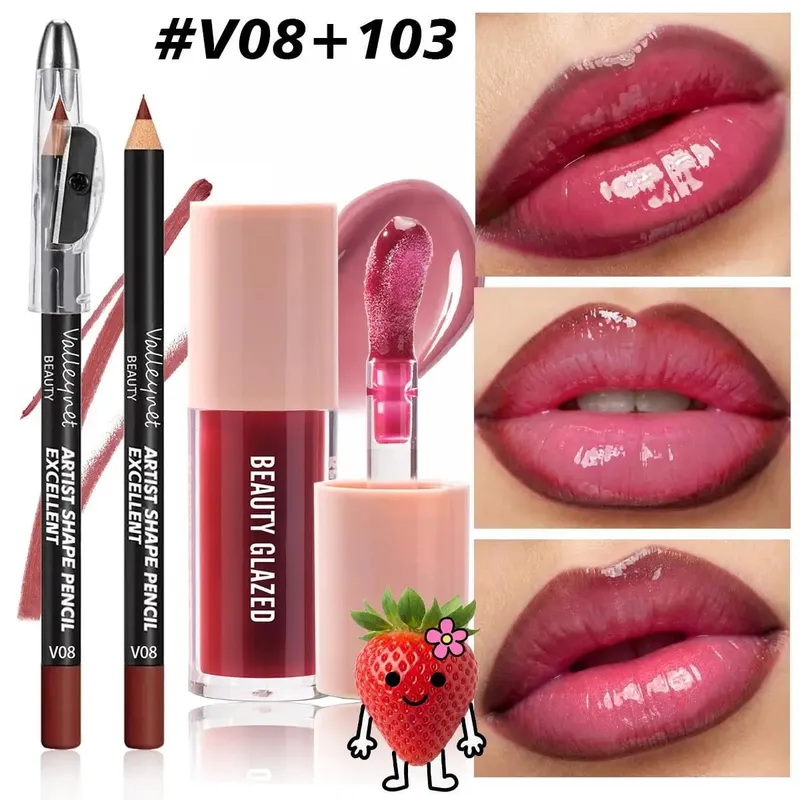 2 τεμάχια/Σετ Precision Lip Kit Duo -Creamy Liner με ενσωματωμένο ακονιστήρι & ενυδατικό υγρό κραγιόν - Σετ μακιγιάζ με καθορισμένο περίγραμμα — image 8
