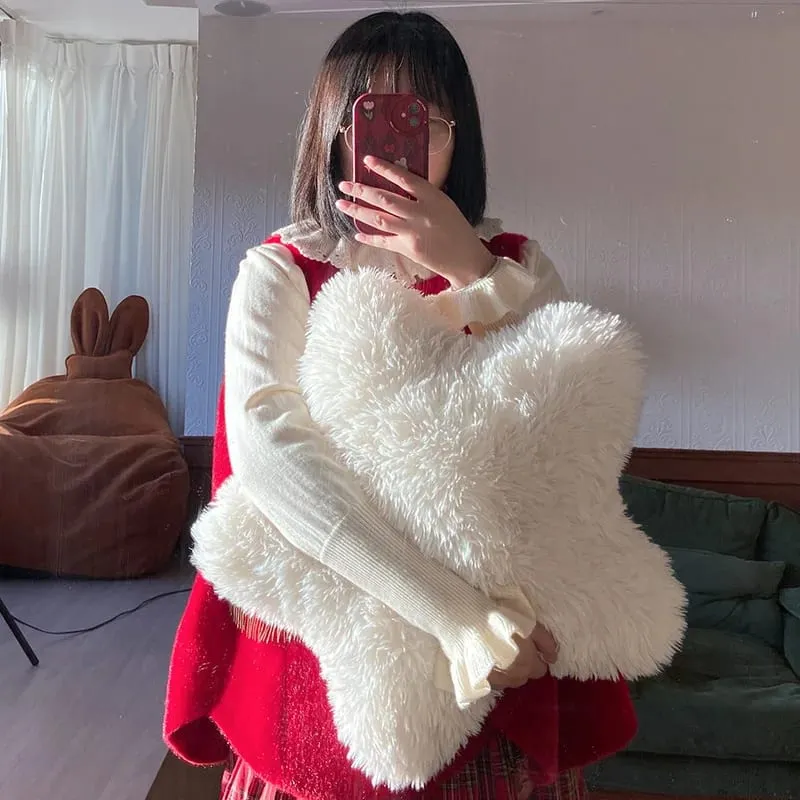 Bantal Berbulu Mainan Mewah Awan Bintang Bulan Putih Boneka Kartun Comel Cuaca Bantal Boleh Peluk Hiasan Bilik Tidur Kusyen Sofa — image 5