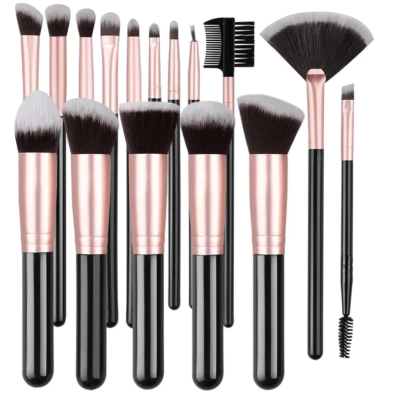 16 stk professionelt makeup børstesæt øjenskygge Contouring Foundation Highlight Indstilling Powder Blending Makeup Sponge Powder Puff — image 14