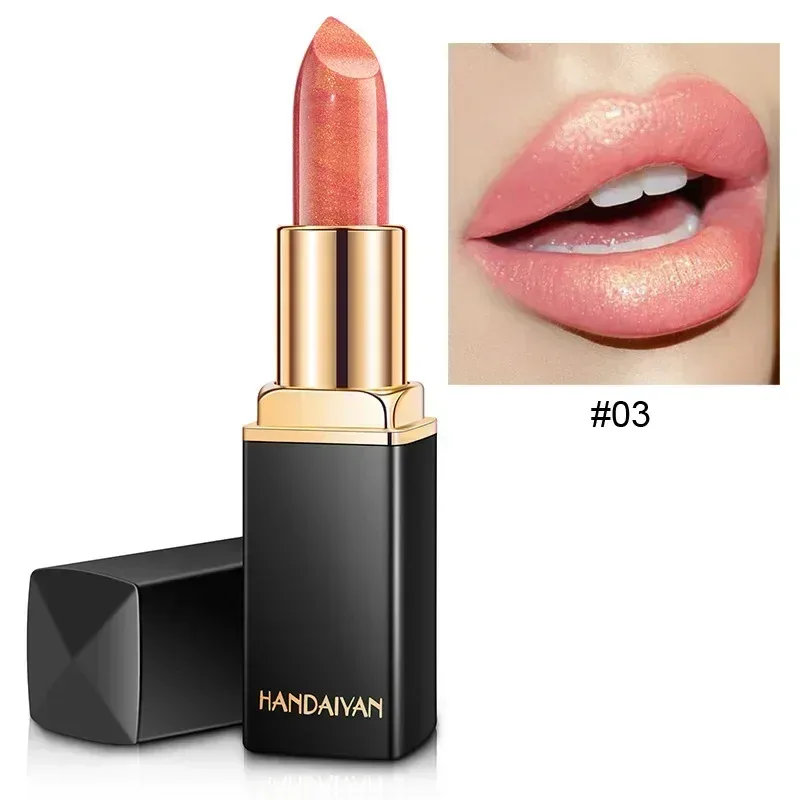 Značka Professional Lips Makeup Voděodolný Shimmer Dlouhotrvající pigment Nude Pink Mermaid Shimmer Lipstick Luxusní kosmetický make-up — image 9