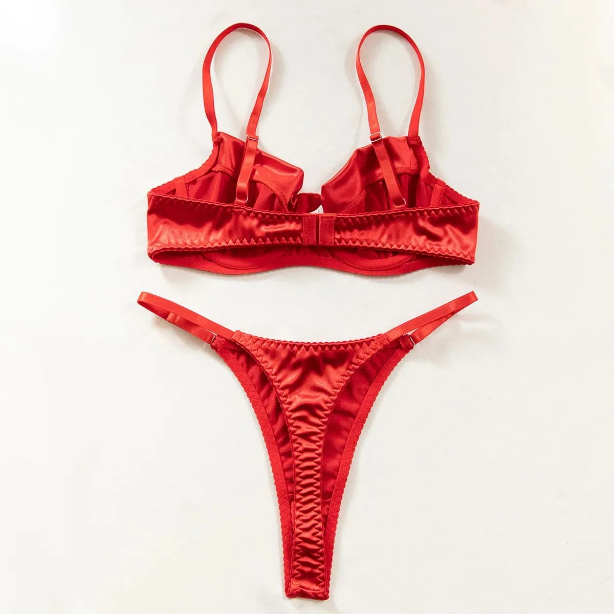2-teiliges sexy BH-Set für Damen, Unterwäsche, Bügel, Push-Up, Satin, Patchwork-BHs und Tangas, Anzüge, attraktives Bilizna-Intim-Set — image 2