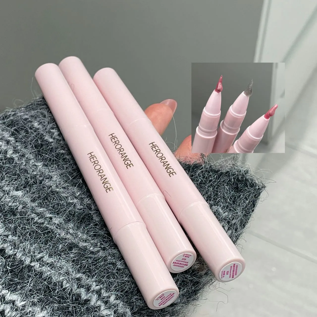 Herorange Glitter Shimmer Eyeliner Pen Penyerlah Berkilauan untuk Pen Solek Ulat Sutera Cairan Licin Bawah Mata — image 5