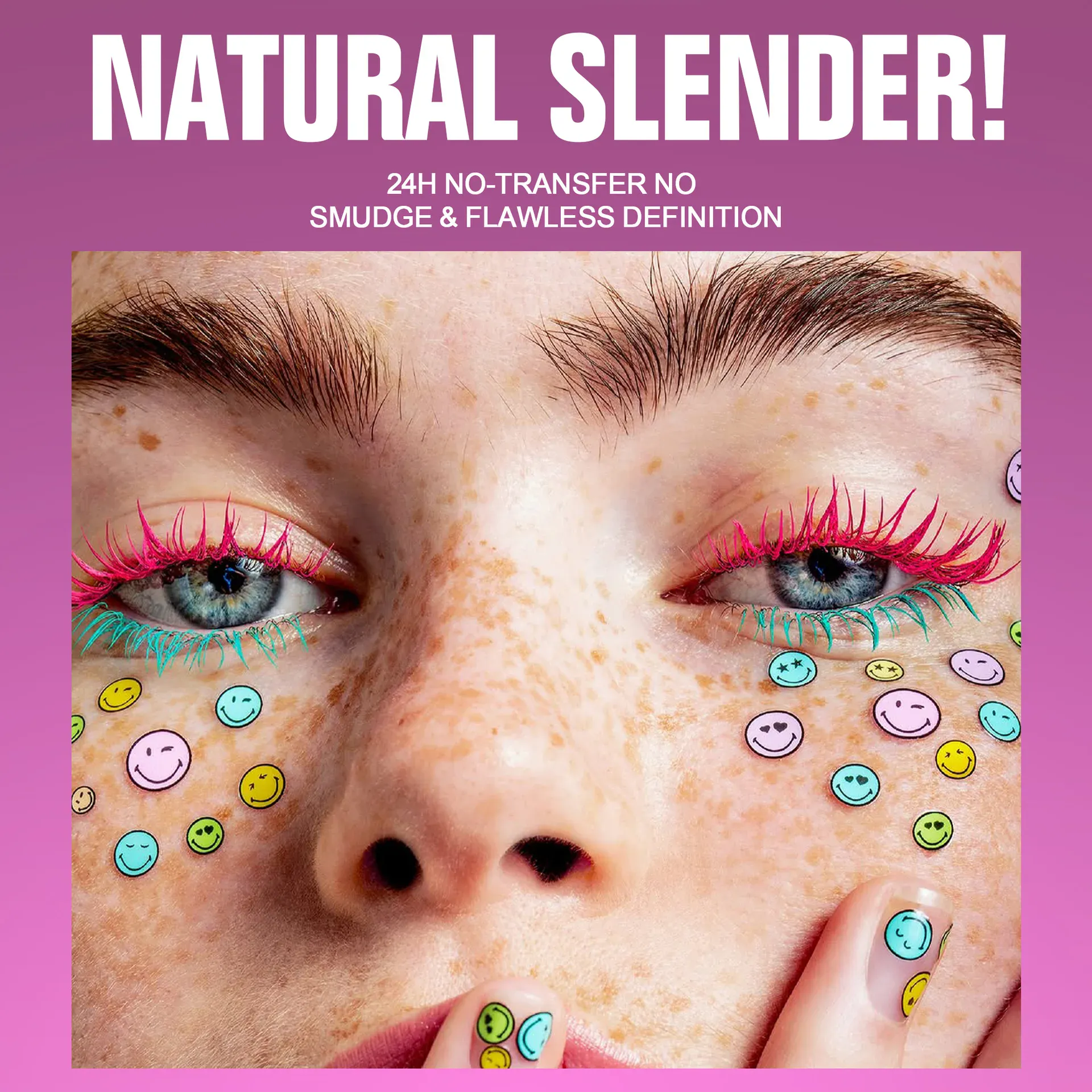 Mascara volumizzante impermeabile a 10 colori Mascara arricciacapelli a prova di sbavature a lunga durata Mascara blu zaffiro rosa per cosmetici per il trucco degli occhi — image 5