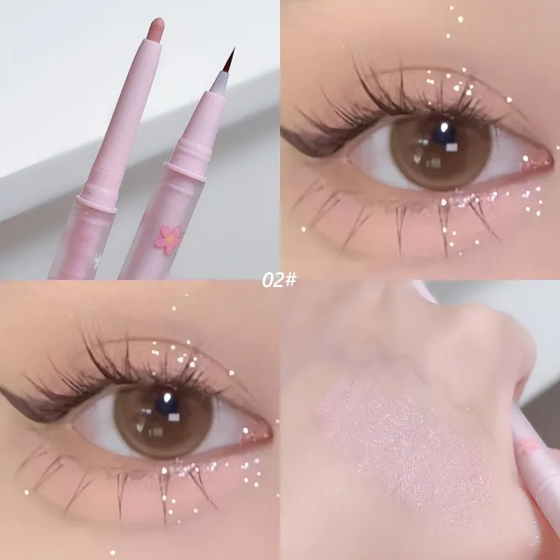 Eyeliner liquido a doppia testa Matita per ombretto Eye Highlighting Eyeshadow Stick Penna gel per trucco naturale per occhi grandi — image 10
