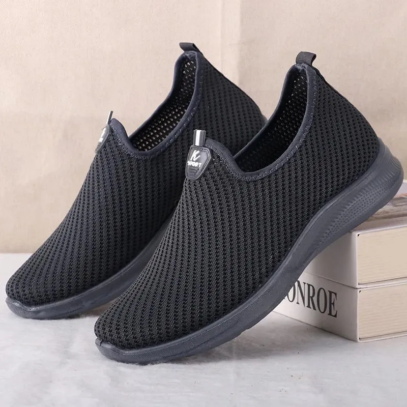 Men's Fashionable Solid Woven Knitted Running Shoes - Lightweight Breathable and Non-Slip - Perfect Sports Shoes for Outdoor Adventure Ideal for Men's Solid Lace-Up Casual Shoes for Sports Enthusiasts Lightweight Ou — image 5