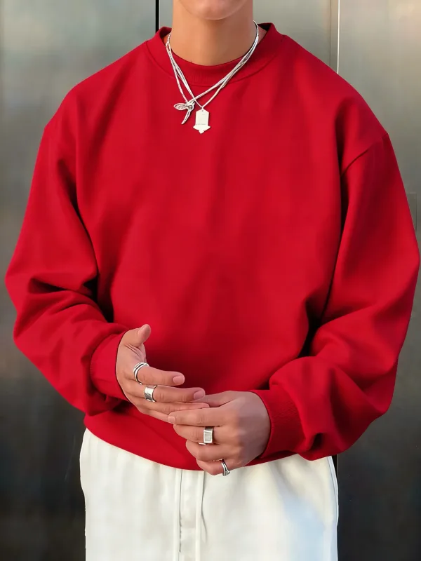 Man'S Fleece Autumn Top Street All-Match Pullovers Comfortable Basics Sweatshirts Sport Casual Sportswears Daily Soft Clothing — image 14